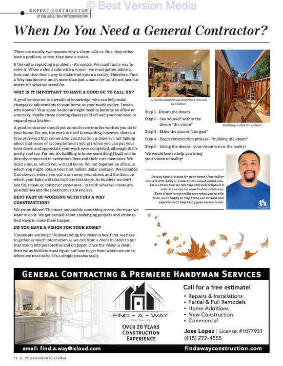 south novato living find a way construction