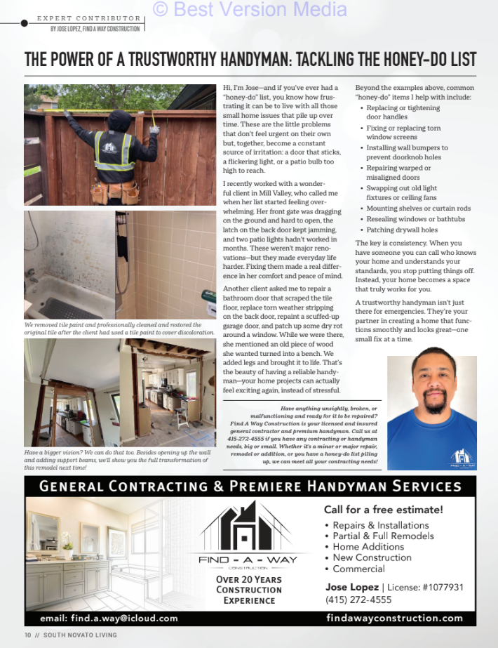 The Power of a Trustworthy Handyman: Tackling the Honey-Do List
